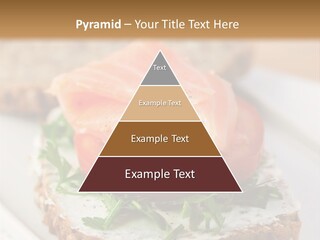 A Piece Of Bread With A Piece Of Salmon On Top Of It PowerPoint Template