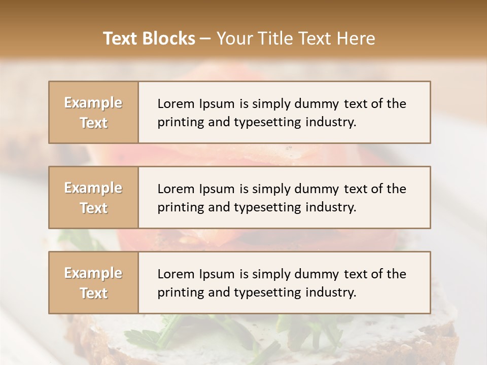 A Piece Of Bread With A Piece Of Salmon On Top Of It PowerPoint Template