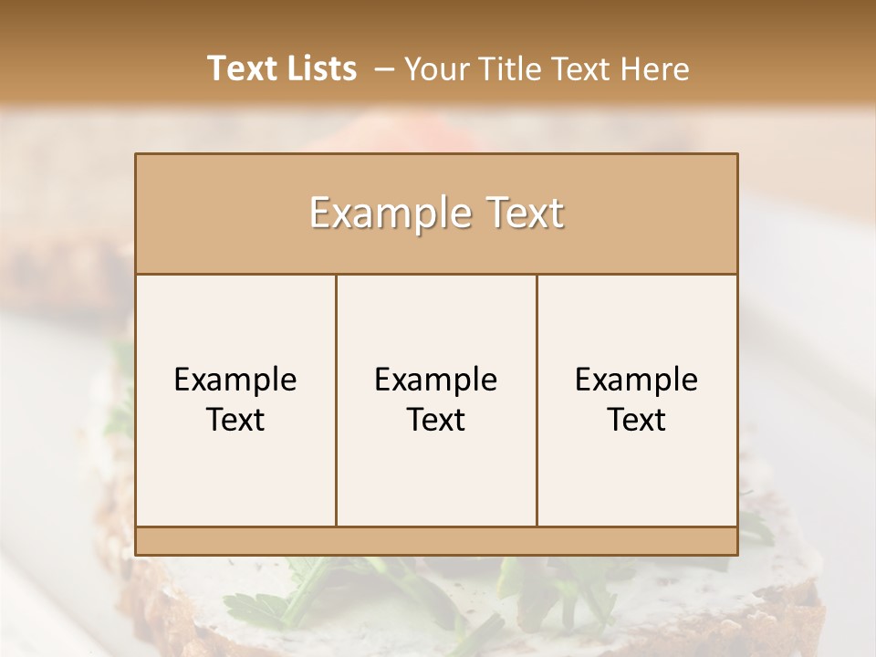 A Piece Of Bread With A Piece Of Salmon On Top Of It PowerPoint Template