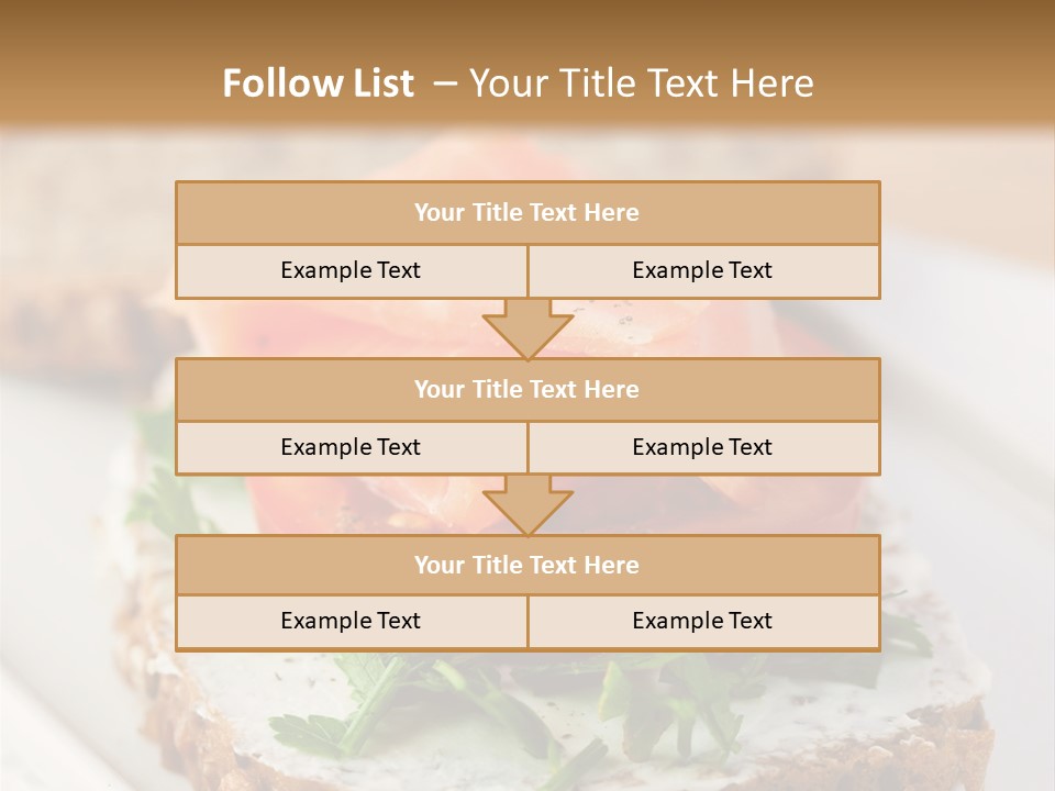 A Piece Of Bread With A Piece Of Salmon On Top Of It PowerPoint Template