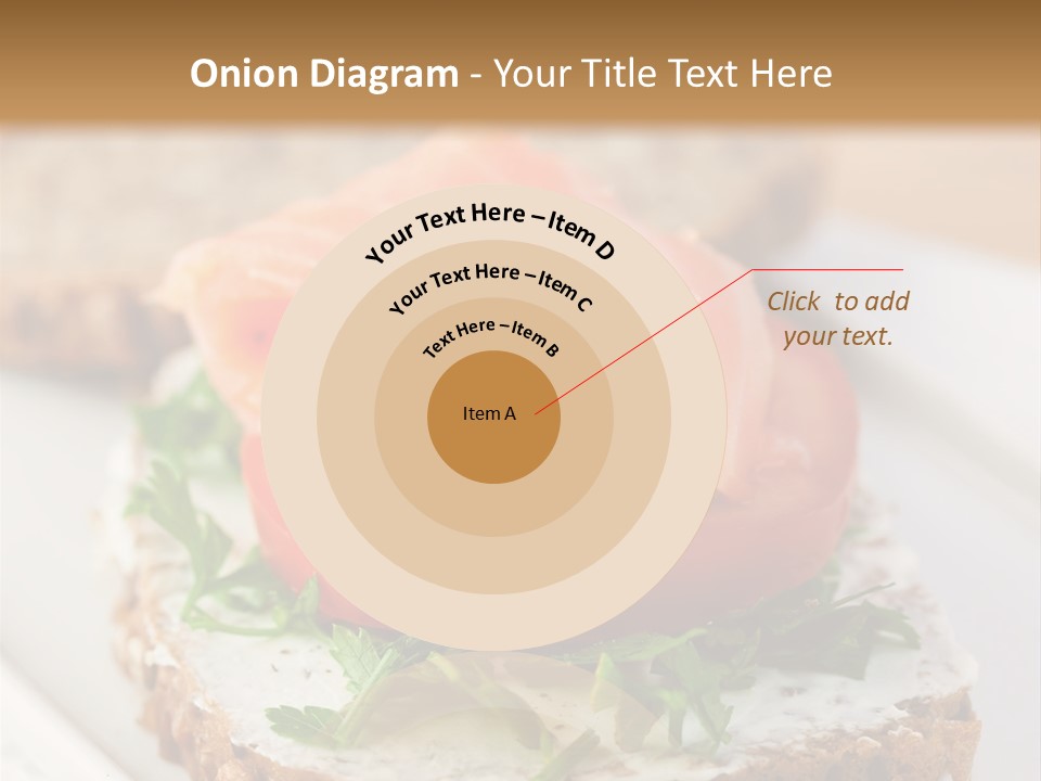 A Piece Of Bread With A Piece Of Salmon On Top Of It PowerPoint Template