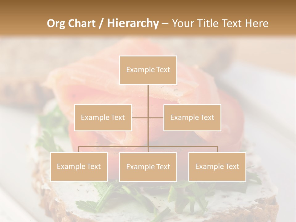 A Piece Of Bread With A Piece Of Salmon On Top Of It PowerPoint Template