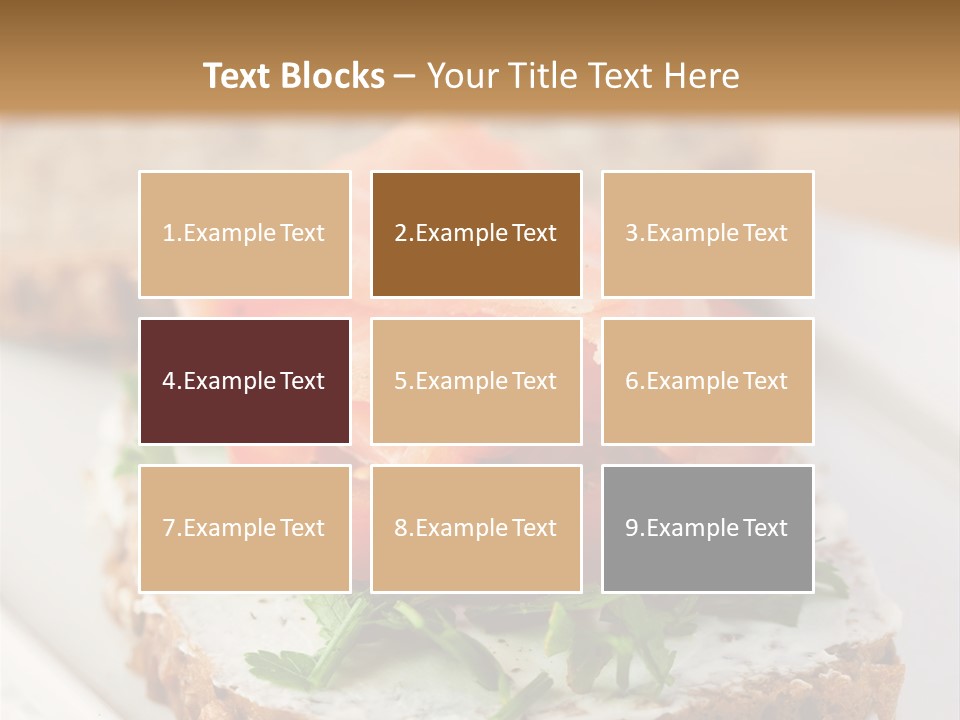 A Piece Of Bread With A Piece Of Salmon On Top Of It PowerPoint Template