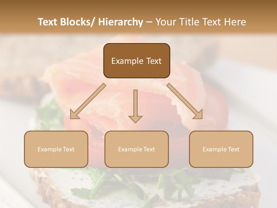 A Piece Of Bread With A Piece Of Salmon On Top Of It PowerPoint Template
