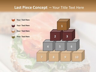 A Piece Of Bread With A Piece Of Salmon On Top Of It PowerPoint Template