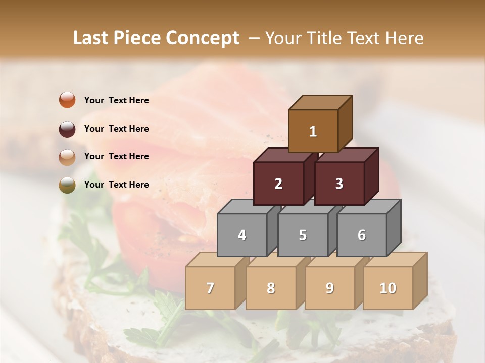 A Piece Of Bread With A Piece Of Salmon On Top Of It PowerPoint Template
