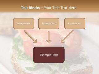 A Piece Of Bread With A Piece Of Salmon On Top Of It PowerPoint Template