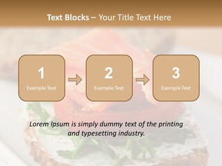 A Piece Of Bread With A Piece Of Salmon On Top Of It PowerPoint Template