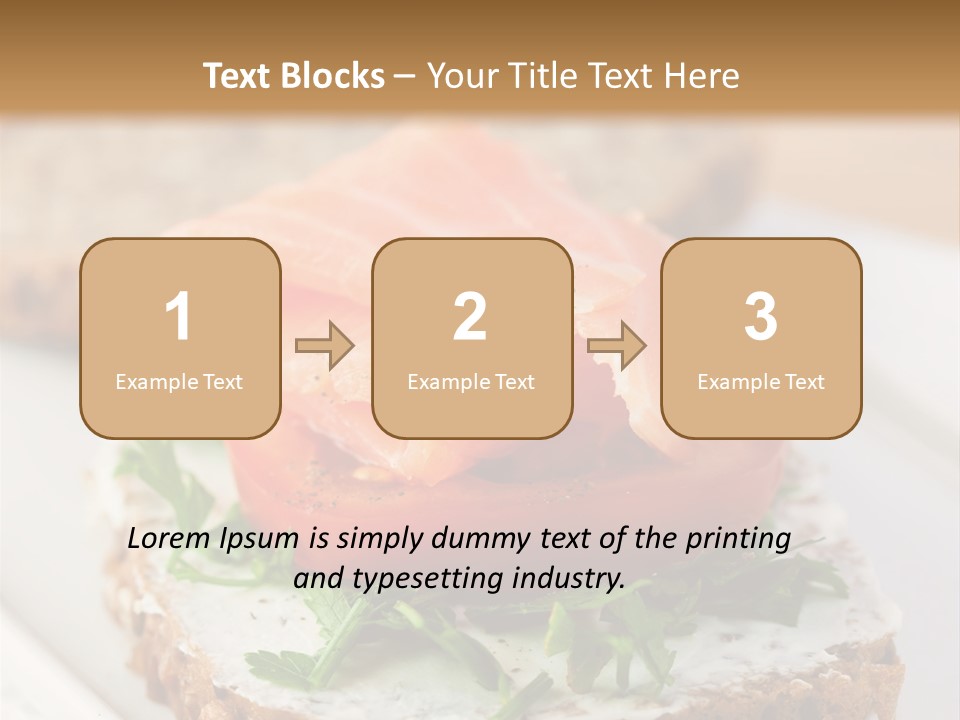 A Piece Of Bread With A Piece Of Salmon On Top Of It PowerPoint Template