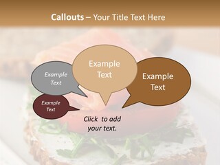 A Piece Of Bread With A Piece Of Salmon On Top Of It PowerPoint Template
