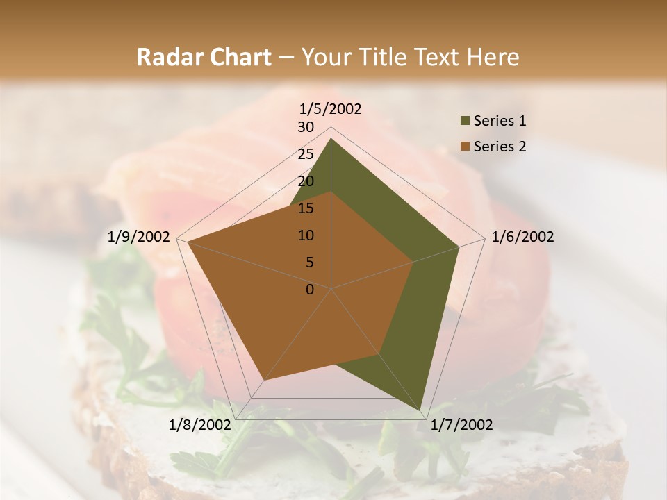 A Piece Of Bread With A Piece Of Salmon On Top Of It PowerPoint Template
