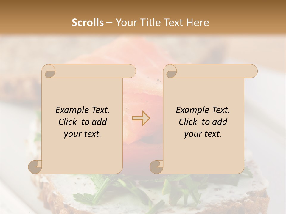 A Piece Of Bread With A Piece Of Salmon On Top Of It PowerPoint Template