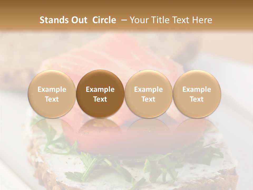 A Piece Of Bread With A Piece Of Salmon On Top Of It PowerPoint Template