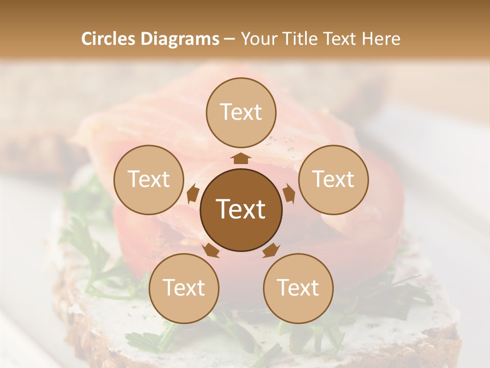 A Piece Of Bread With A Piece Of Salmon On Top Of It PowerPoint Template