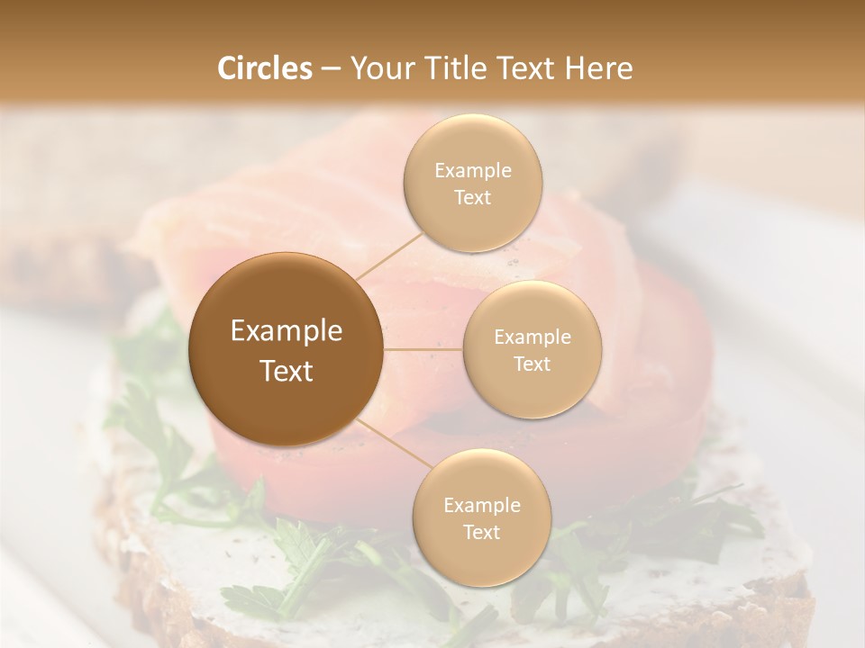 A Piece Of Bread With A Piece Of Salmon On Top Of It PowerPoint Template