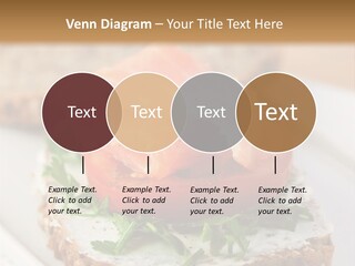 A Piece Of Bread With A Piece Of Salmon On Top Of It PowerPoint Template