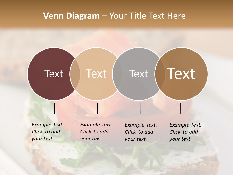 A Piece Of Bread With A Piece Of Salmon On Top Of It PowerPoint Template