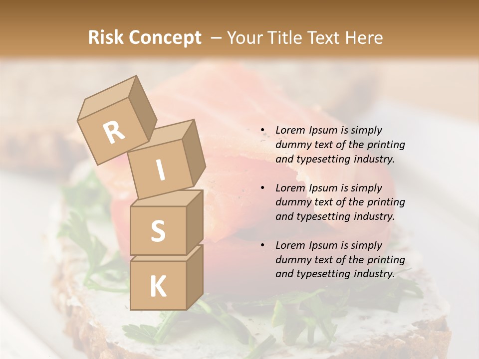 A Piece Of Bread With A Piece Of Salmon On Top Of It PowerPoint Template