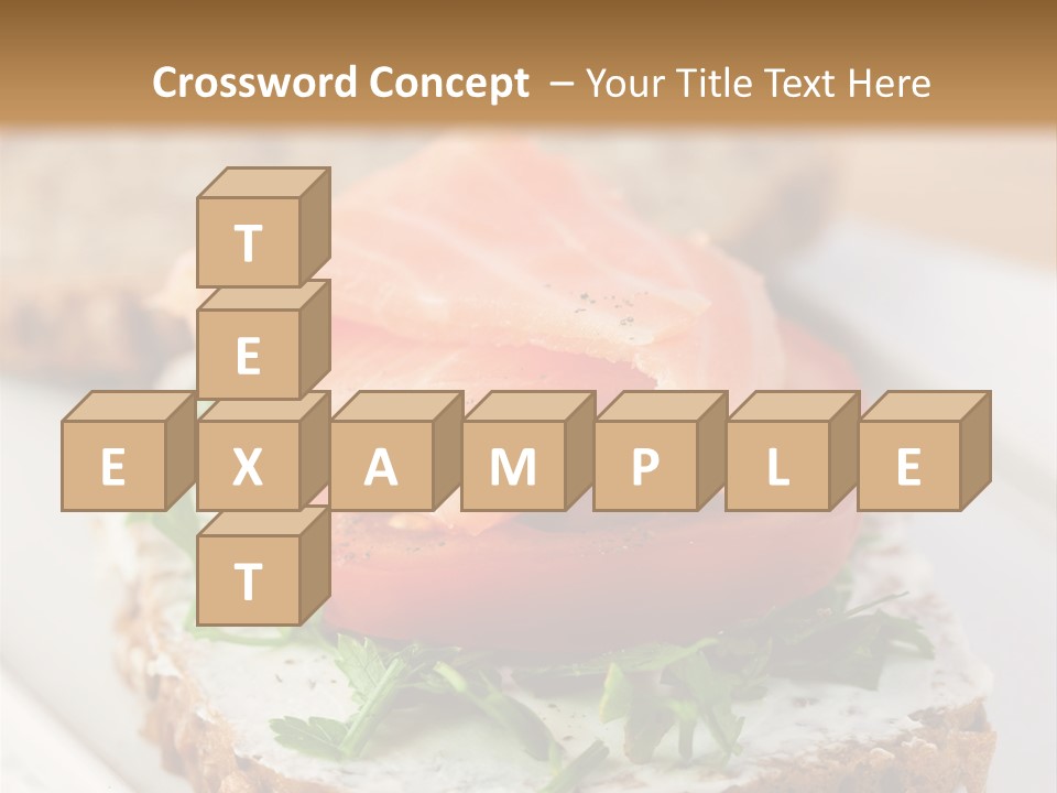 A Piece Of Bread With A Piece Of Salmon On Top Of It PowerPoint Template