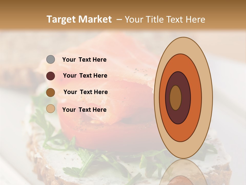 A Piece Of Bread With A Piece Of Salmon On Top Of It PowerPoint Template