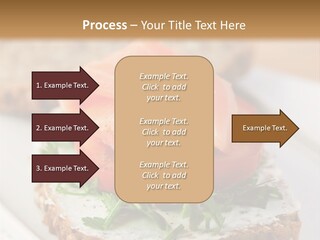 A Piece Of Bread With A Piece Of Salmon On Top Of It PowerPoint Template