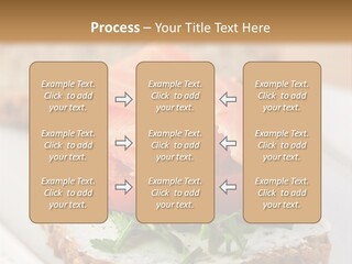 A Piece Of Bread With A Piece Of Salmon On Top Of It PowerPoint Template