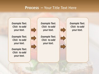 A Piece Of Bread With A Piece Of Salmon On Top Of It PowerPoint Template