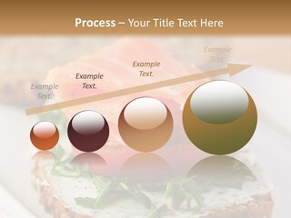 A Piece Of Bread With A Piece Of Salmon On Top Of It PowerPoint Template