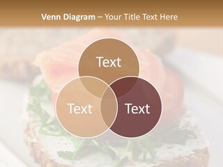 A Piece Of Bread With A Piece Of Salmon On Top Of It PowerPoint Template