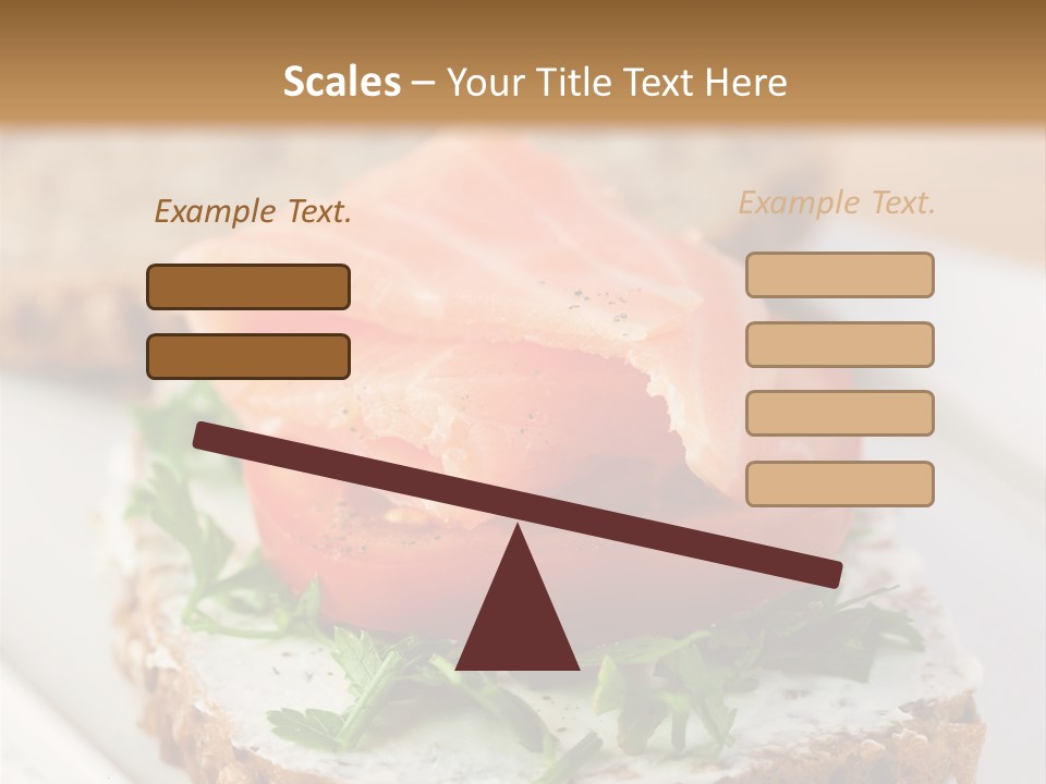 A Piece Of Bread With A Piece Of Salmon On Top Of It PowerPoint Template