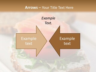 A Piece Of Bread With A Piece Of Salmon On Top Of It PowerPoint Template