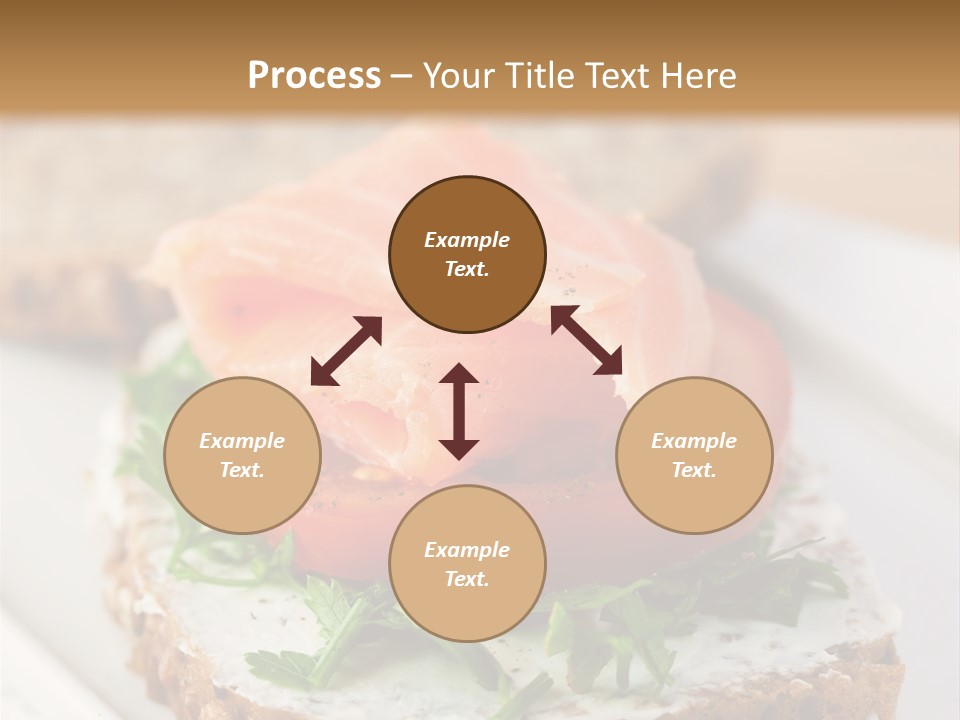 A Piece Of Bread With A Piece Of Salmon On Top Of It PowerPoint Template