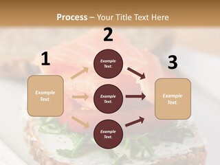A Piece Of Bread With A Piece Of Salmon On Top Of It PowerPoint Template