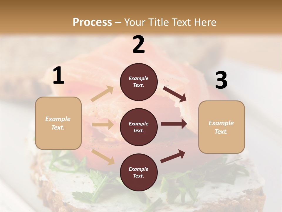 A Piece Of Bread With A Piece Of Salmon On Top Of It PowerPoint Template
