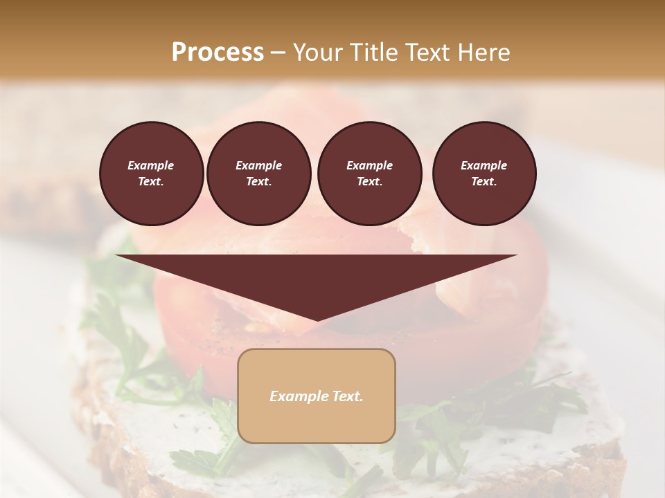 A Piece Of Bread With A Piece Of Salmon On Top Of It PowerPoint Template