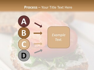 A Piece Of Bread With A Piece Of Salmon On Top Of It PowerPoint Template