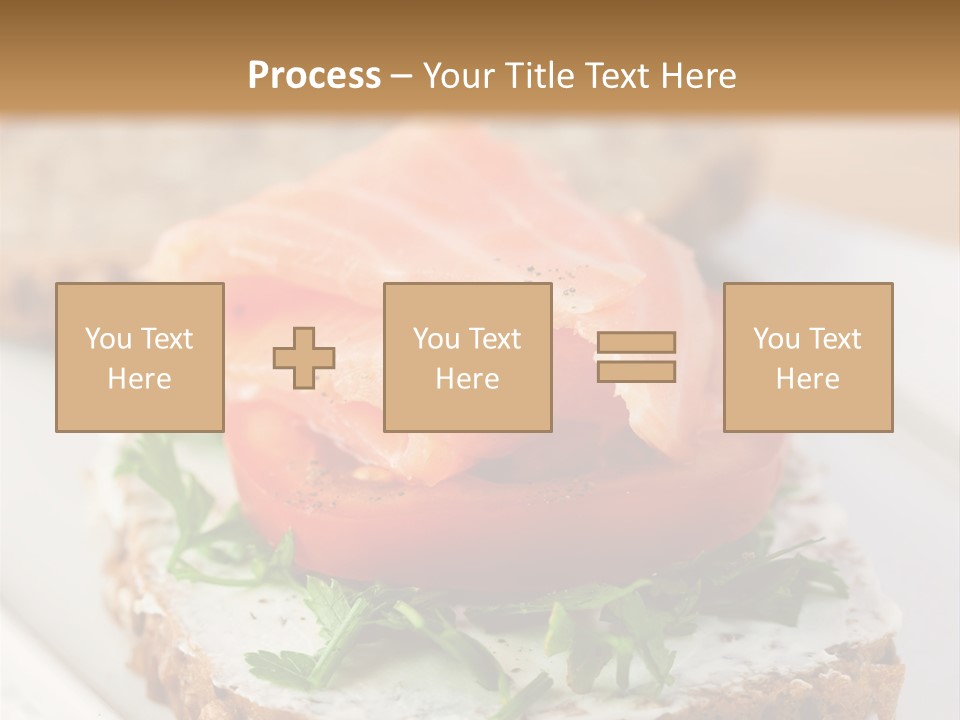 A Piece Of Bread With A Piece Of Salmon On Top Of It PowerPoint Template