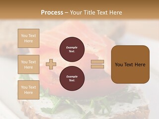 A Piece Of Bread With A Piece Of Salmon On Top Of It PowerPoint Template