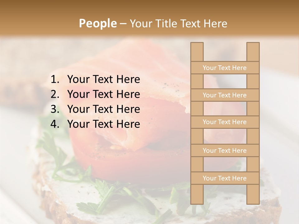 A Piece Of Bread With A Piece Of Salmon On Top Of It PowerPoint Template