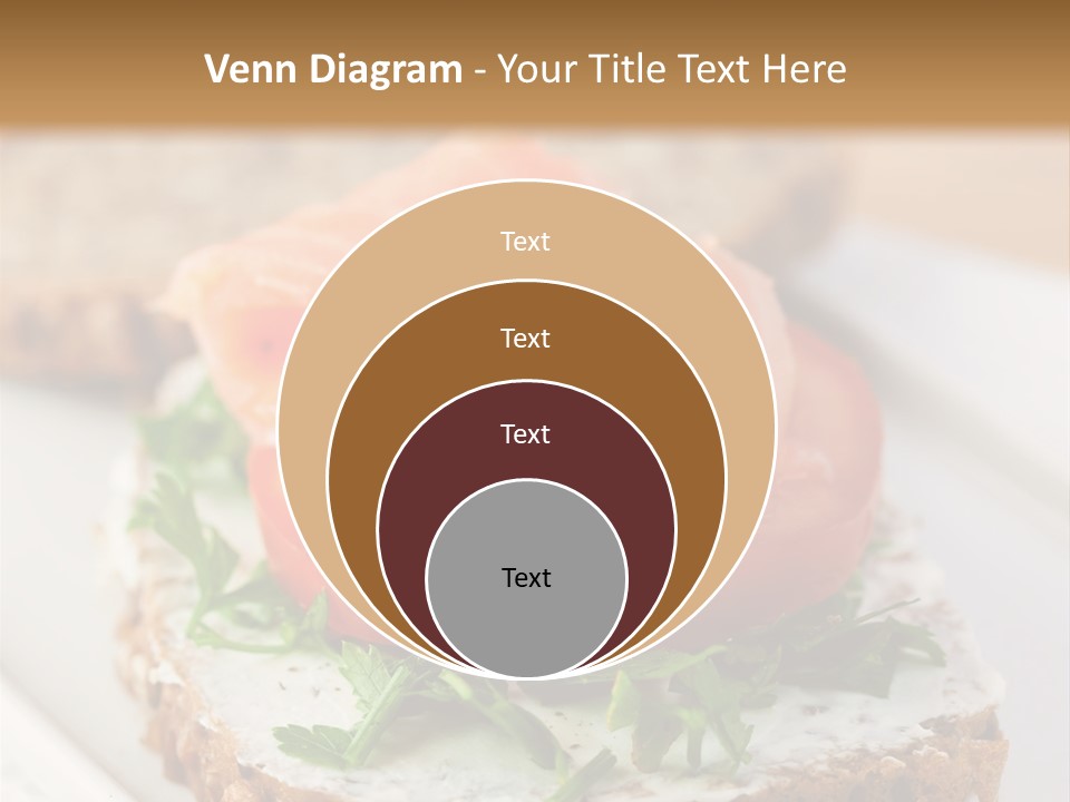 A Piece Of Bread With A Piece Of Salmon On Top Of It PowerPoint Template
