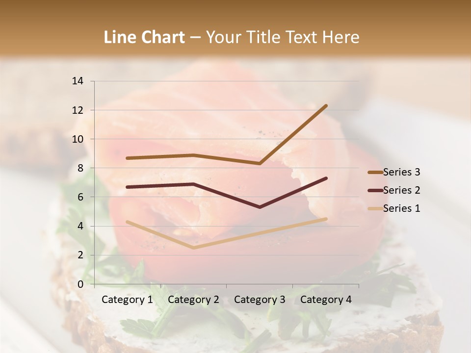 A Piece Of Bread With A Piece Of Salmon On Top Of It PowerPoint Template