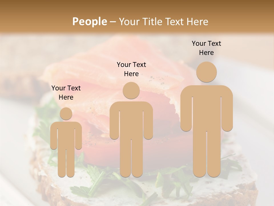 A Piece Of Bread With A Piece Of Salmon On Top Of It PowerPoint Template