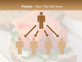 A Piece Of Bread With A Piece Of Salmon On Top Of It PowerPoint Template