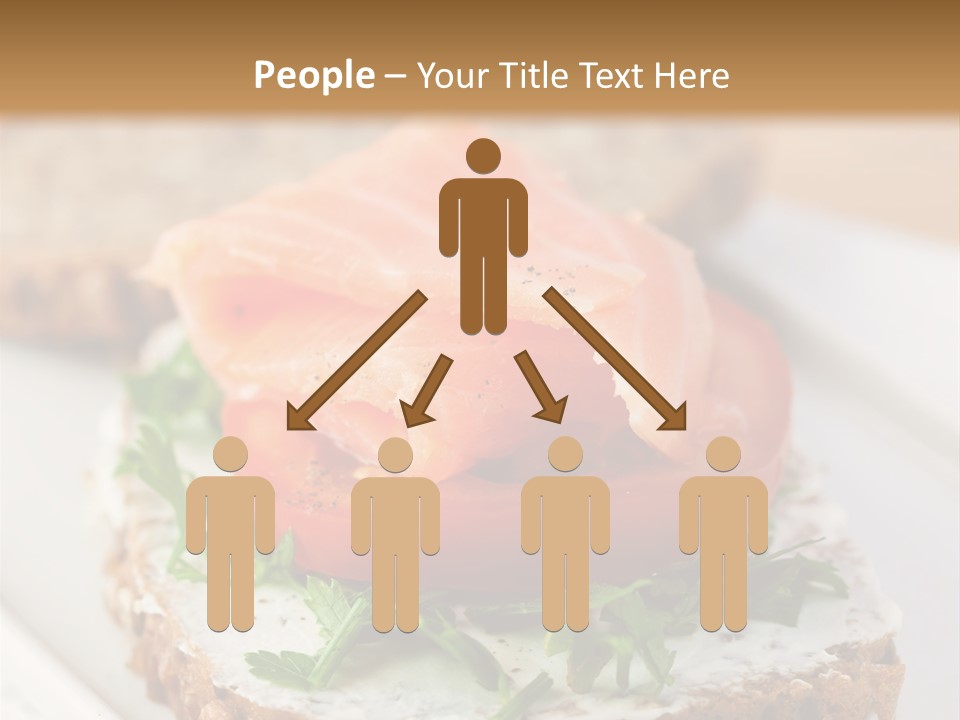 A Piece Of Bread With A Piece Of Salmon On Top Of It PowerPoint Template