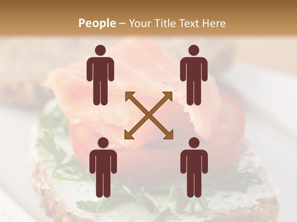 A Piece Of Bread With A Piece Of Salmon On Top Of It PowerPoint Template
