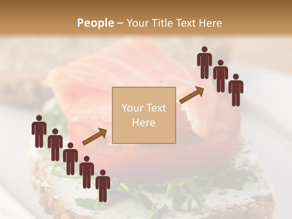 A Piece Of Bread With A Piece Of Salmon On Top Of It PowerPoint Template