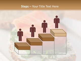A Piece Of Bread With A Piece Of Salmon On Top Of It PowerPoint Template