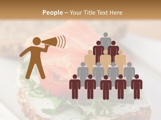 A Piece Of Bread With A Piece Of Salmon On Top Of It PowerPoint Template