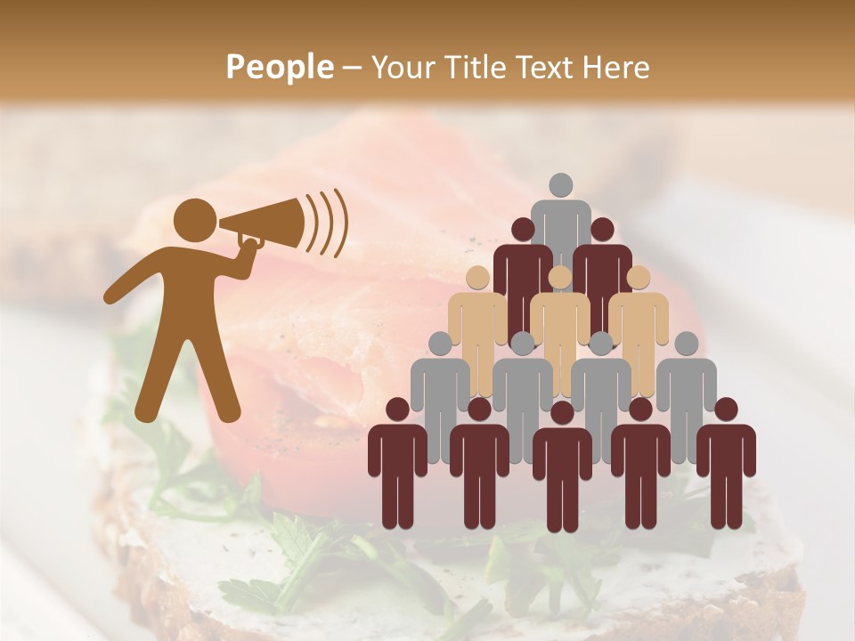 A Piece Of Bread With A Piece Of Salmon On Top Of It PowerPoint Template