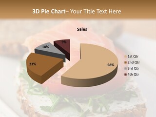 A Piece Of Bread With A Piece Of Salmon On Top Of It PowerPoint Template
